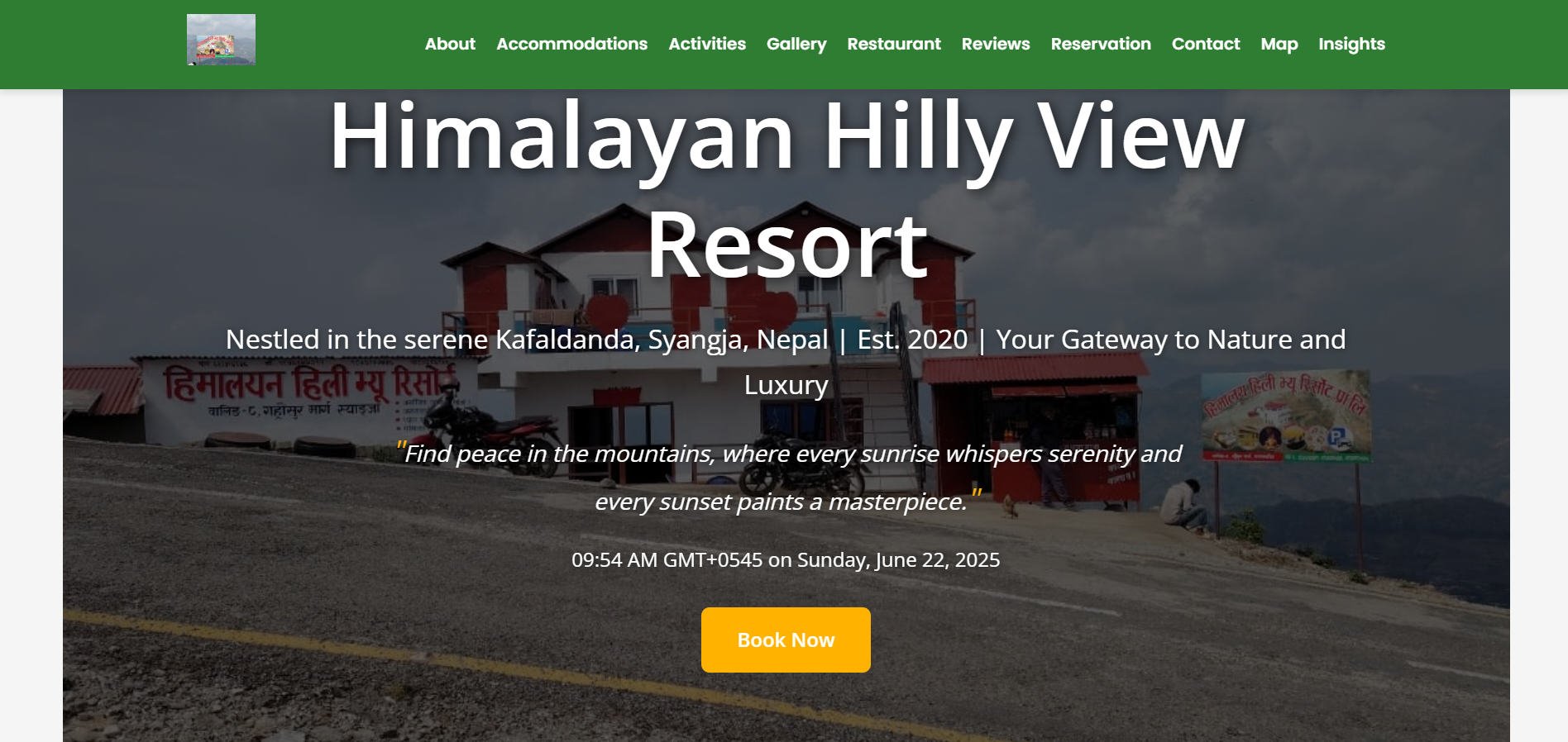 Custom Website for Himalayan Hilly View Resort